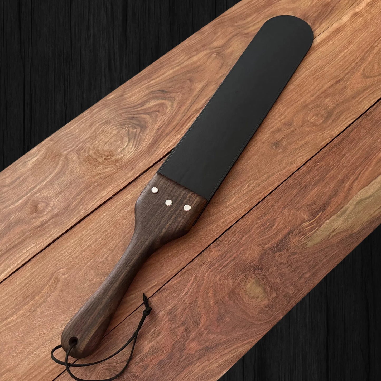 The Black Strap: 24 Inch Single-Layer Heavy Strap with Shedua Hardwood Handle