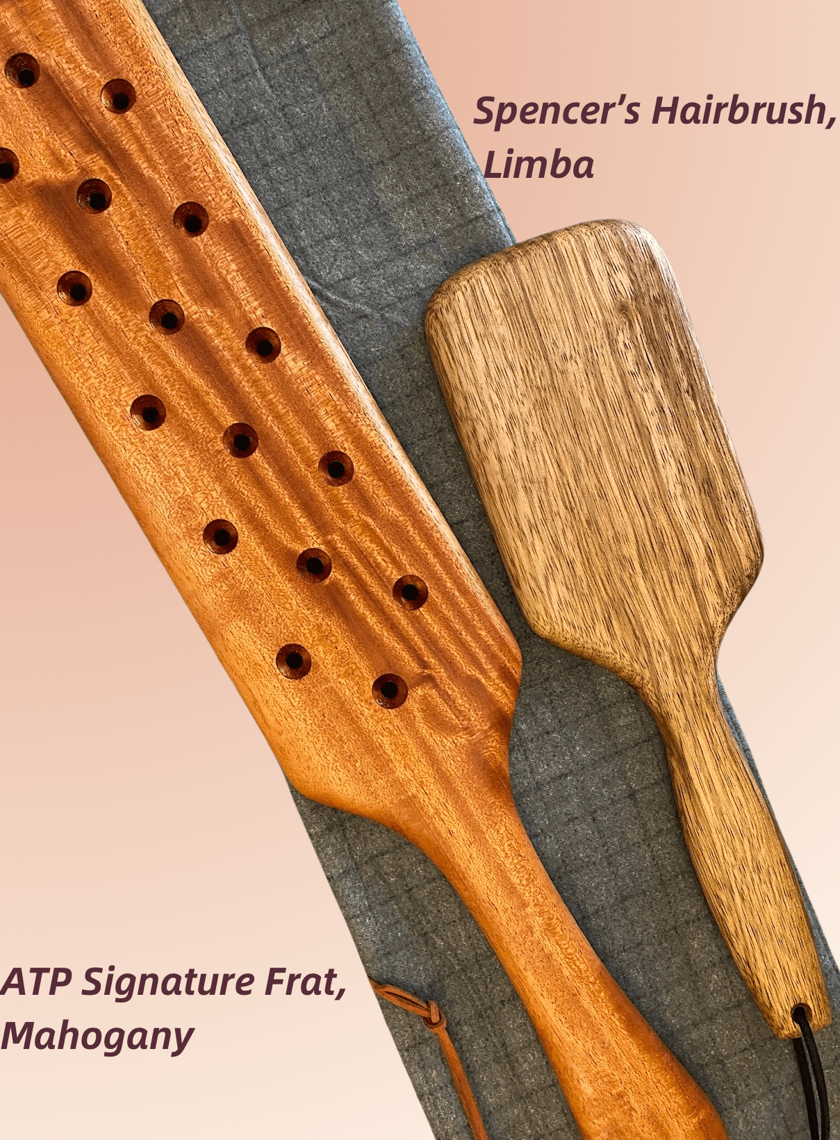 Spencer's Hairbrush by LRS Toys is a classic hairbrush spanking paddle available in your choice of hardwoods