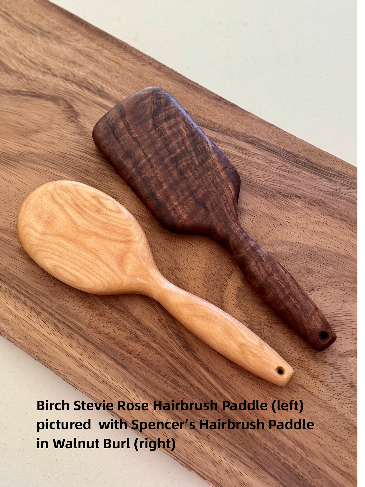 NEW! Winter 2026 Limited Edition Stevie Rose’s Hairbrush Spanking Paddle in Birch: 11.5” Hairbrush-Style OTK Paddle