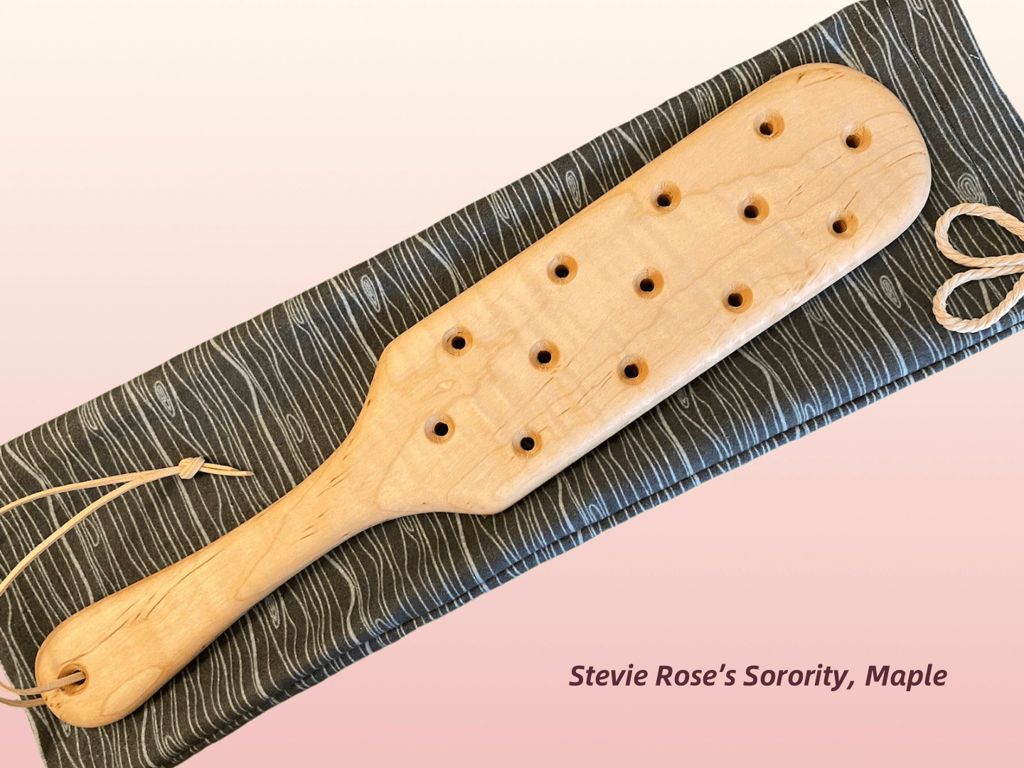 Stevie Rose's Sorority Paddle by LRS - hardwood spanking paddle with blister holes - a simple and elegant spanking toy