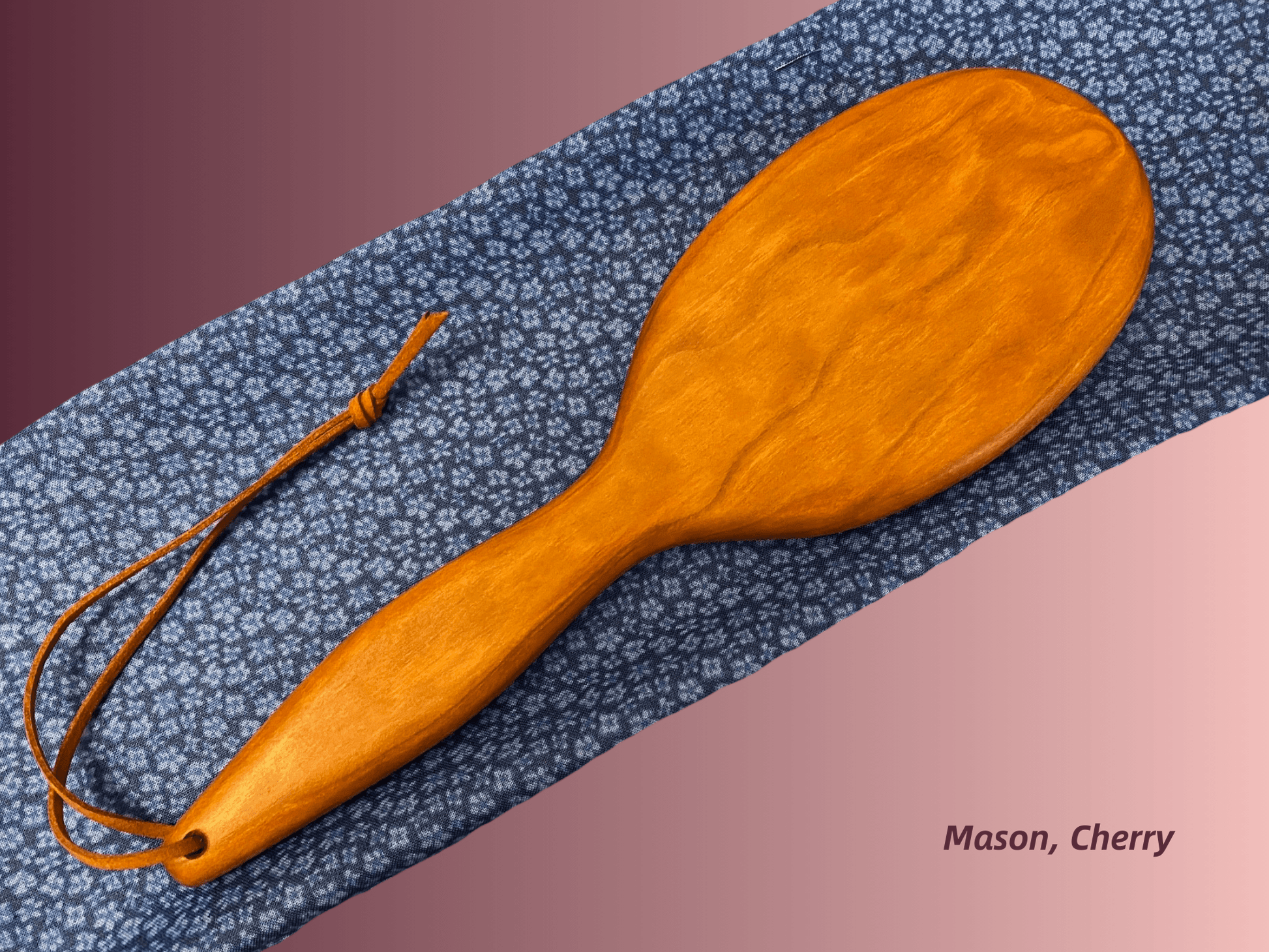 The Mason spanking paddle by LRS Toys - a classic hairbrush spanking paddle in your choice of woods