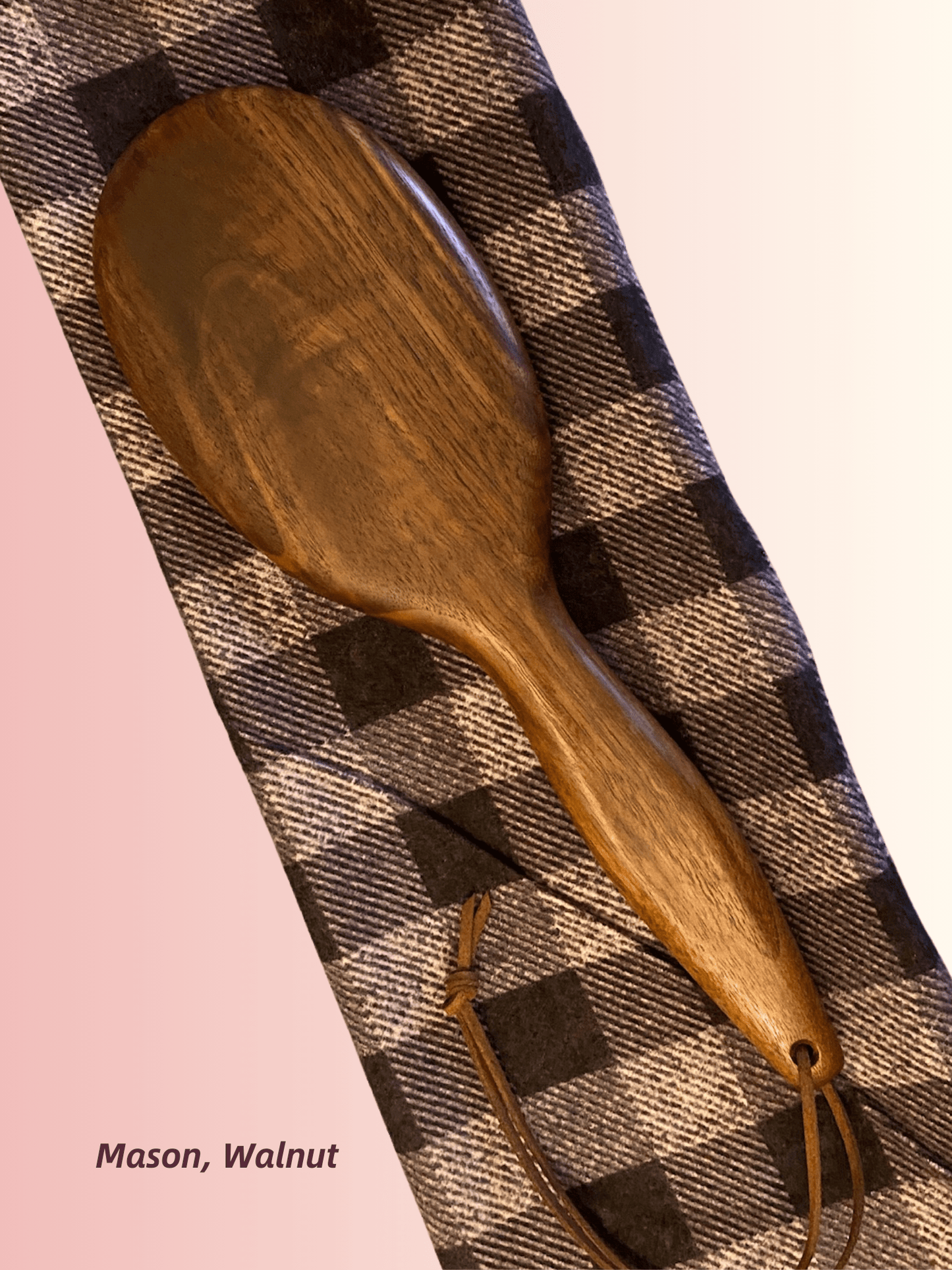 The Mason spanking paddle by LRS Toys - a classic hairbrush spanking paddle in your choice of woods