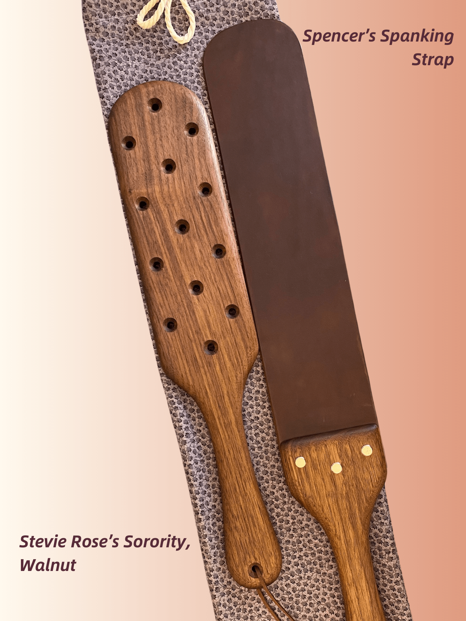 Stevie Rose's Sorority Paddle by LRS - hardwood spanking paddle with blister holes - a simple and elegant spanking toy