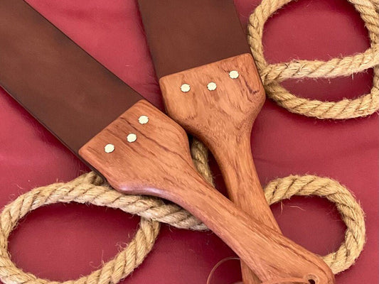 LRS Toys - Spencer's Spanking Strap - quality wood and leather spanking toys